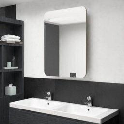 Berkfield Stylish Led Bathroom Mirror Cabinet Oak 60X11X80 Cm - thumbnail 2