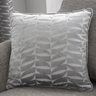Curtina Kendal Silver Retro Geo Jacquard Woven Filled Cushion - image 1