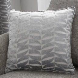 Curtina Kendal Silver Retro Geo Jacquard Woven Filled Cushion