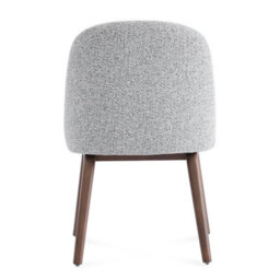 Hearthwood Set Of 2 Light Grey Bouclé Dining Chairs With Walnut Effect Ash Solid Wood Frame - thumbnail 6