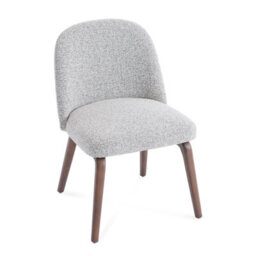 Hearthwood Set Of 2 Light Grey Bouclé Dining Chairs With Walnut Effect Ash Solid Wood Frame - thumbnail 3