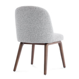 Hearthwood Set Of 2 Light Grey Bouclé Dining Chairs With Walnut Effect Ash Solid Wood Frame - thumbnail 5