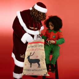 Neel Blue Hessian Christmas Santa Reindeer Sack - 70Cm X 50Cm - thumbnail 5