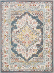 Livabliss Ankara-Vintage Brown Yellow Red Traditional Boho Living Dining Bedroom Rug 160 X 213 Cm Easy Care, Non Shedding