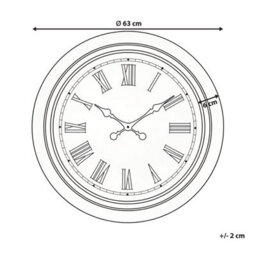 Wyld And Coco Aurora Wall Clock 63 Cm Black Vintage-Inspired Synthetic Frame - thumbnail 3