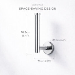 Billtix Chrome Toilet Roll Holder Wall Mounted, Modern Bathroom Toilet Paper Holder, Stainless Steel, Fits Jumbo Toilet Rolls - thumbnail 2