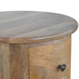 Wyld Haus Amalfi 3-Drawer Mango Wood Drum Bedside Table - thumbnail 5