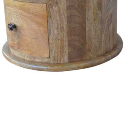 Wyld Haus Amalfi 3-Drawer Mango Wood Drum Bedside Table - thumbnail 9