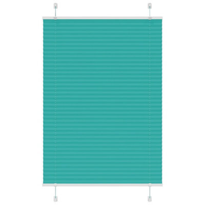 Berkfield Pleated Blind Petrol Green 85X150 Cm Fabric Width 84.4 Cm Polyester - image 1