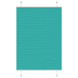 Berkfield Pleated Blind Petrol Green 85X150 Cm Fabric Width 84.4 Cm Polyester - thumbnail 1