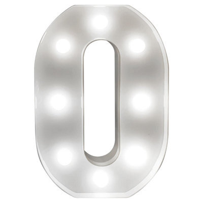 Battery Powered 3D Letter O Led Light - Freestanding Or Wall Mounted Alphabet Lighting Home Or Party Decoration - H22 X W14 X D3Cm - image 1