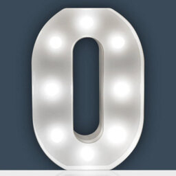 Battery Powered 3D Letter O Led Light - Freestanding Or Wall Mounted Alphabet Lighting Home Or Party Decoration - H22 X W14 X D3Cm - thumbnail 2