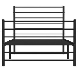 Berkfield Metal Bed Frame With Headboard And Footboard Black 100X200 Cm - thumbnail 6