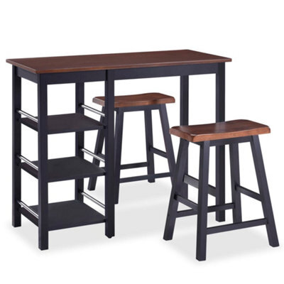 Berkfield Classic Bar Set 3 Pieces Mdf Black - image 1