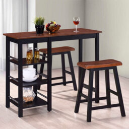 Berkfield Classic Bar Set 3 Pieces Mdf Black - thumbnail 2