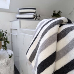 Allure Bath Fashions Cali Luxury Striped Hand Towel - Grey - thumbnail 4