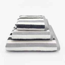Allure Bath Fashions Cali Luxury Striped Hand Towel - Grey - thumbnail 1