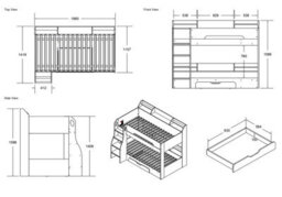 Flair Flick Bunk Bed With Shelves And Drawer - Grey - thumbnail 6