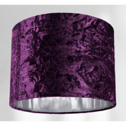 Happy Homewares Modern Purple Crushed Velvet 10 Table/pendant Lampshade With Shiny Silver Inner - thumbnail 4