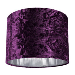 Happy Homewares Modern Purple Crushed Velvet 10 Table/pendant Lampshade With Shiny Silver Inner - thumbnail 1