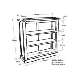 Cabinet Bits Loreo Light Grey Bookcase 90X90X30Cm - thumbnail 5