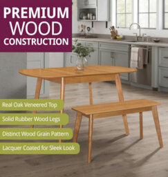 Hallowood Furniture Aston 90Cm Bench In Light Oak Finish - thumbnail 4