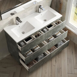 Banyetti Vatilla 1200mm Floorstanding Vanity Unit With Lira Basin - Cemento Grey - thumbnail 3
