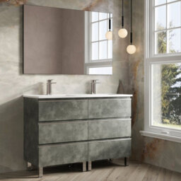 Banyetti Vatilla 1200mm Floorstanding Vanity Unit With Lira Basin - Cemento Grey - thumbnail 2