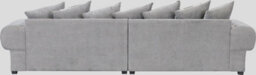 Verona 4 Seater Sofa Light Grey Velour Fabric Chesterfield Style Scatter Cushions - thumbnail 5