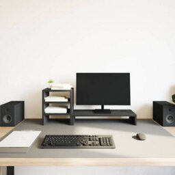 Walplus Monitor Stand With Desk Organiser Black Oak Engineered Wood - thumbnail 3