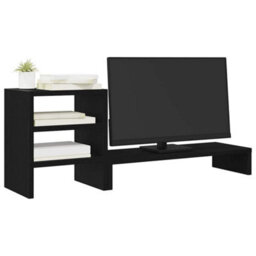 Walplus Monitor Stand With Desk Organiser Black Oak Engineered Wood - thumbnail 4