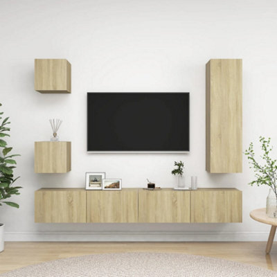 Berkfield 5 Piece Tv Cabinet Set Sonoma Oak Engineered Wood - image 1