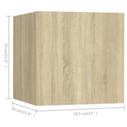 Berkfield 5 Piece Tv Cabinet Set Sonoma Oak Engineered Wood - thumbnail 7