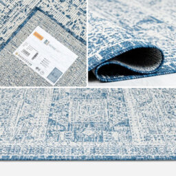 Homeart Outdoor Indoor Rug, Easy Clean, Uv Weather Resistant Rug For Patio, Gardenvintage Blue, Cream,160X230Cm - thumbnail 5
