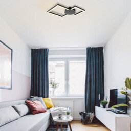 Cosylyte Miles Bathroom Double Square Integrated Led Ceiling Light - Matt Black - thumbnail 2