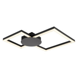 Cosylyte Miles Bathroom Double Square Integrated Led Ceiling Light - Matt Black - thumbnail 3