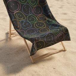 Ohs Smiley Face Beach Towel Bath Travel Quick Dry Microfibre Absorbent - thumbnail 2