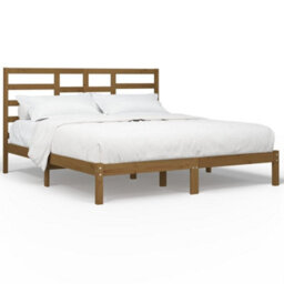 Berkfield Bed Frame Honey Brown Solid Wood 200X200 Cm - thumbnail 2
