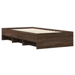 Berkfield Bed Frame Without Mattress Brown Oak 90X190 Cm Single Engineered Wood - thumbnail 4