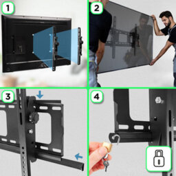 "Duronic Tvb103M Tilt Adjustable Tv Bracket, Wall Mount With Vesa 600X400mm For Flat Screen Television 33-65""" - thumbnail 7