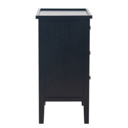 Pacific Lifestyle Satin Black Wood 3 Drawer Bedside Unit - thumbnail 6