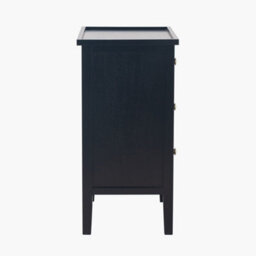 Pacific Lifestyle Satin Black Wood 3 Drawer Bedside Unit - thumbnail 5