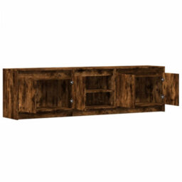 Berkfield Tv Cabinet With Led Smoked Oak 180X34X50 Cm Engineered Wood - thumbnail 9