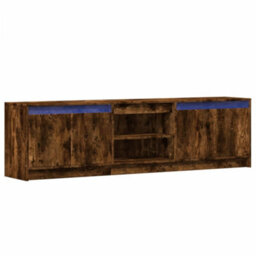Berkfield Tv Cabinet With Led Smoked Oak 180X34X50 Cm Engineered Wood - thumbnail 3
