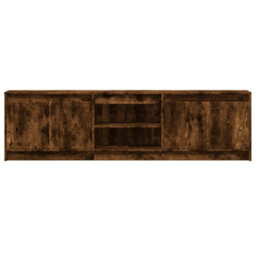 Berkfield Tv Cabinet With Led Smoked Oak 180X34X50 Cm Engineered Wood - thumbnail 6