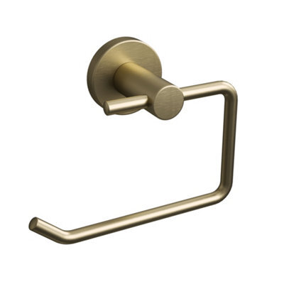 Rothley Satin Brass Round Toilet Roll Holder - image 1