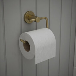 Rothley Satin Brass Round Toilet Roll Holder - thumbnail 2