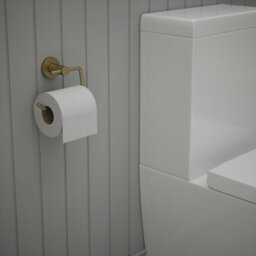 Rothley Satin Brass Round Toilet Roll Holder - thumbnail 4