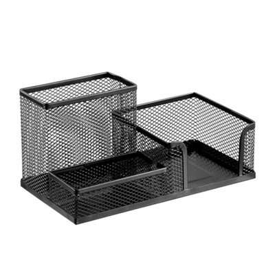Thehotsale 6Pcs Black Office Metal Desktop Organizers Multi-Functional Pen Holder Set - image 1