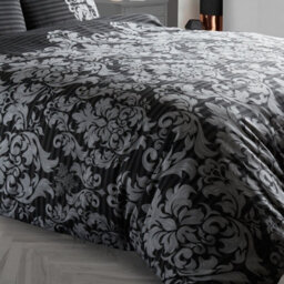 Gc Gaveno Cavailia Royal Damask Duvet Cover Bedding Set Black King 3Pc With Reversible Damask Printed Quilt Cover - thumbnail 3